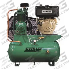 SPEEDAIRE Stationary Air Compressor: 2 Stage, 9.1 hp Engine, Kohler, 18.3 cfm, 30 gal Air Tank (MPN 40JJ58). Key specifications — attr50933: Kohler; attr86530: Recoil; attr50934: SPEEDAIRE.