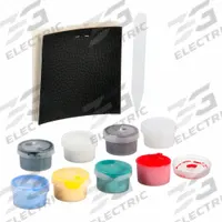 RESTOR-IT Leather and Vinyl Repair Kit: Black/Blue/Brown/Green/Red/White/Yellow (MPN 18081). Key specifications — Compatible with Product Type: Leather; Includes: Directions; Product Type: Leather and Vinyl Repair Kit; Color: Black/Blue/Brown/Green/Red/White/Yellow; Brand: RESTOR-IT.