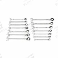 GEARWRENCH Combination Ratcheting Wrench Set: Alloy Steel, Full Polish Chrome, Std, Reversing (MPN 86660). Key specifications — attr309581: Full Polish Chrome; attr309580: Alloy Steel; attr309571: Yes; attr309583: No; attr309587: Yes; attr324931: GEARWRENCH; attr309569: 1/4 in to 1 in.