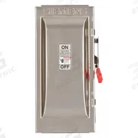 SIEMENS Safety Switch: Fusible, 100 A, Three Phase, 240V AC, 304 Stainless Steel, Indoor/Outdoor (MPN HF323S). Key specifications — Brand: SIEMENS.