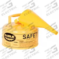 EAGLE Type I Safety Can: For Use With Diesel, 1 gal Capacity, Includes Funnel, Powder Coated Steel (MPN UI10FSY). Key specifications — Brand: EAGLE.