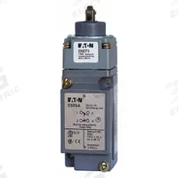 EATON Push Roller Plunger Limit Switch: Roller Plunger, Metallic, Momentary/Momentary, E50 (MPN E50BT36P). Key specifications — attr1019632: EATON; attr1019639: 8 ft Cable; attr1019655: Nylon; attr1023447: E50.