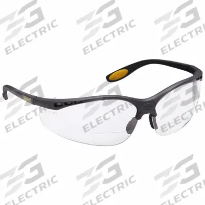RADIANS Reader Safety Glasses: Clear Lens Color, Wraparound Frame, Bottom, +2.0 - Padded Comfort-Fit Reader Safety Glasses