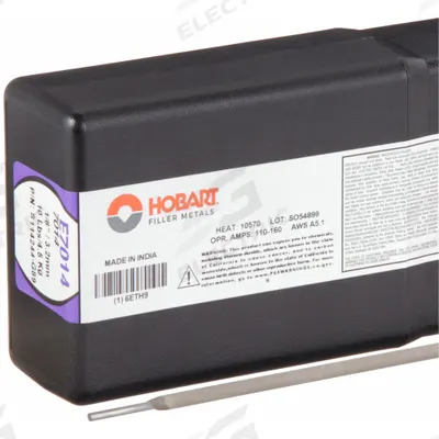 HOBART Stick Electrode: Carbon Steel, E7014, 1/8 in x 14 in - Electrodes for High-Speed Welding