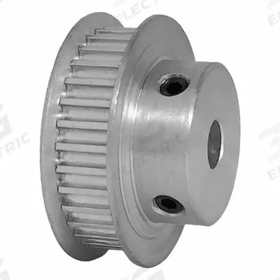 Dayton Timing Pulley: Curvilinear, Fixed, For 6 mm Belt Wd, 32 Teeth, 3 mm Pitch - HTD Section Fixed-Bore Timing Pulleys with Hub