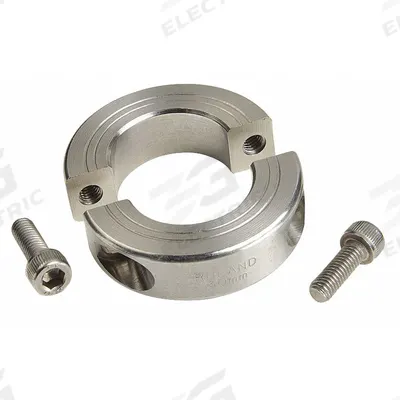 RULAND MANUFACTURING Shaft Collar: 2-Piece, Metric with Inch Bore, Round, Clamp-On - Stainless Steel Shaft Collars