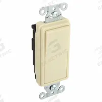 BRYANT Wall Switch: Rocker Switch, Single Pole, Maintained, Ivory, 120/277V AC, 15 A (MPN 9801I). Key specifications — Illuminated: No; Voltage Rating: 120/277V AC.