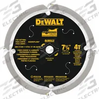 DEWALT Circular Saw Blade: 7 1/4 in Blade Dia., 4 Teeth, 0.07 in Cut Wd, 5/8 in Arbor Size (MPN DWA3193PCD). Key specifications — attr1116119: DEWALT; attr1145631: Fiber Cement.