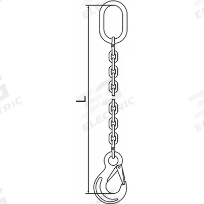 PEWAG Chain Sling: 1/2 in Chain Trade Size, 63 Chain Grade, Sling Hook, Stainless Steel - Corrosion-Resistant Grade-63 Single-Leg Chain Slings