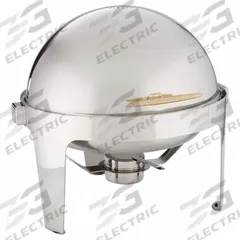AMERICAN METALCRAFT Round Chafer: 7 qt Capacity, 18 in Overall Lg, 18 1/2 in Overall Wd, Roll-Top (MPN GOLDAGRD18). Key specifications — Manufacturer Part Number: GOLDAGRD18; Material: Stainless Steel; Product Type: Round Adagio Chafer; Lid Attachment : Roll-Top; Brand: AMERICAN METALCRAFT; NSF Certified: No; Color: Gold/Silver.