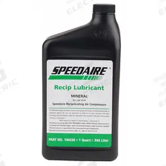 SPEEDAIRE Compressor Oil: 1 qt, Bottle, 100 ISO Viscosity Grade, 97 Viscosity Index (MPN 1WG50). Key specifications — attr59744: 97; attr59746: 100; attr59736: No; attr59735: Bottle.