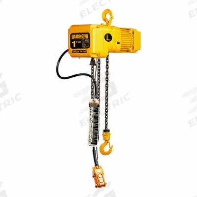 HARRINGTON Extended Lift Electric Chain Hoist: H4 - Heavy Duty, 115/230V AC - High-Lift Extended Use Hoists