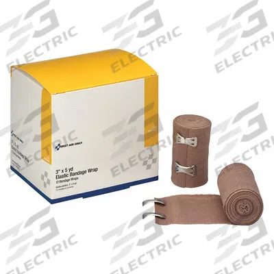 FIRST AID ONLY Elastic Bandage: 5 yd Dressing Lg, 3 in Dressing Wd, Elastic Fabric, Sterile - Elastic Bandages
