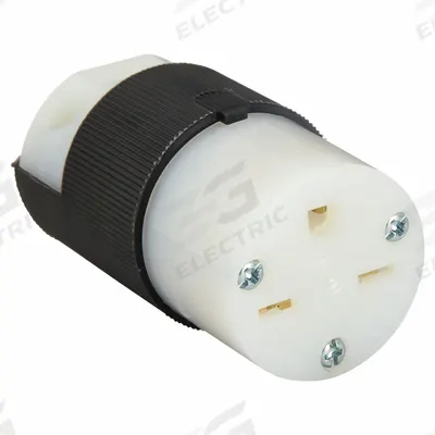 HUBBELL Straight Blade Connector: 6-15R, 250V AC, 15 A, 2 Pole, 3 Wire, Black/White (MPN HBL5669C) - General Purpose Connectors