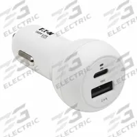 EATON TRIPP LITE Usb Charger: Charger, 3 Connections, 4 ft Cord Lg, White, Lightning Cable (MPN U280-C02-30W-K). Key specifications — Color: White; Includes: Lightning Cable; Product Type: Charger; Compatible Devices: Apple, Android, Windows and Amazon Mobile Devices; Brand: EATON TRIPP LITE; Ports: USB A (Female).