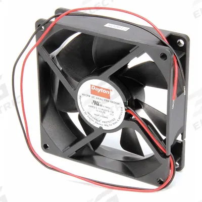 Dayton Axial Fan: 45 cfm Airflow @ 0.000 in SP, 3 5/8 in Ht, 1 in Dp, Lead Wires - Standard Square Axial Fans