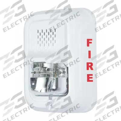 SYSTEM SENSOR Horn Strobe: 12/24V, 6 5/8 in Overall Ht, 6 5/8 in Overall Wd - Fire Alarm Horns with Strobe Light