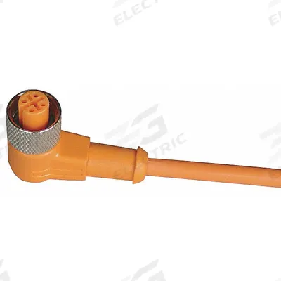 MILLER FLUID POWER Power Supply/Signal Cordset: M12 Female Right Angle X Bare Wire, 4 Pins - Single-Ended Cordsets with PVC Jacket for Flexing Applications