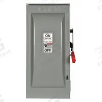 SIEMENS Safety Switch: Fusible, 60 A, Three Phase, 600V AC, Galvanized Steel, Indoor/Outdoor (MPN HF362RL). Key specifications — Brand: SIEMENS.