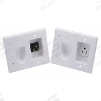 MONOPRICE Recessed Inlet/Recessed Single Wall Plate: White, 2 Gang, 2 Port, Recessed Module, Plastic (MPN 4652). Key specifications — Brand: MONOPRICE; Material: Plastic; Color: White; Outlet Orientation: Vertical; Module Style: Recessed.