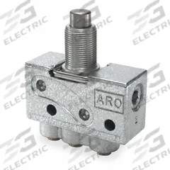 ARO Manual Air Control Valve: 200, Three-Way / Two-Position, Plunger, Gray, 4 scfm Flow Rate - Max (MPN 214-2-C). Key specifications — attr1092903: Gray; attr1086905: Spring Return; attr1086907: 200; attr1086914: Normally Open/Normally Closed; attr1086904: Manual Air Control Valve; attr1086871: 214-2-C.