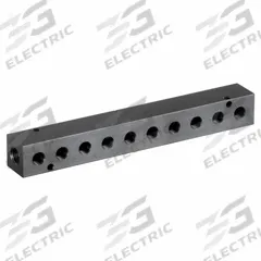 PNEUMADYNE INC Pipe Manifold Fitting: Inline, NPT x NPT, Rectangle, Aluminum, 1/4 in NPT, 1/8 in NPT (MPN M10-125-10). Key specifications — Material: Aluminum; Brand: PNEUMADYNE INC; Specific Fitting Shape: Rectangle.