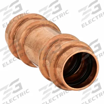 STREAMLINE Crimp Coupling Fitting: Straight, 3/4 in CTS x 3/4 in CTS size - Refrigeration Copper & Bronze Press Tube Fittings