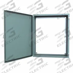 HAMMOND Electrical Enclosure: Steel, 36 in x 30 in x 8 in, NEMA 12/13, w/Panel, Solid Cover, Hinged (MPN 1418M8). Key specifications — Brand: HAMMOND; Closure Method: Clamps; Knockouts: Not Included.