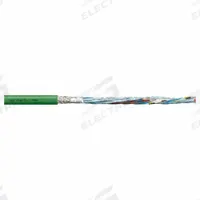 CHAINFLEX Measuring System Cable: (2) Pr 26 AWG (0.15)/(2) 22 AWG (0.38), Green, PVC Jacket (MPN CF884-028). Key specifications — Conductor Grouping: (2) Pair 26 AWG/(2) 22 AWG; Includes Ground: No; Overall Length: Order by the Foot; Minimum Bend Radius Factor - Fixed: 8 x OD; Minimum Bend Radius Factor - Flexible: 12 x OD; Brand: CHAINFLEX.