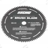 ECHO Brush Cutter Blade: 8 in Dia, Metal, DSRM-2600U/SRM-2620/SRM-2620T/SRM-266 (MPN 69500120331). Key specifications — Brand: ECHO; Compatible Manufacturer Number: SRM-266; Material: Metal; Product Type: Brush Cutter Blade.