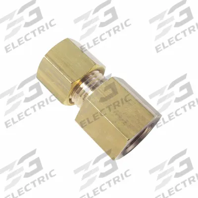 PARKER Compression Fitting Coupling: 1/4 in Pipe x 8 mm OD Fitting Size, BSPP x Compression - Standard Sleeve Brass Compression Fittings