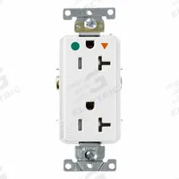 LEVITON Plugs and Receptacles: Hospital Grade, Duplex, 5-20R, White, 125V AC, 20 A, 2 Pole / 3 Wire (MPN DT830-IGW)