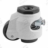 FOOT MASTER Leveling Caster: 63 mm Wheel Dia, 1,102 lb Load Rtg., Nylon Wheel, Aluminum Frame, Ivory (MPN GDR-80S). Key specifications — attr1111504: FOOT MASTER; attr1111527: 1,102 lb; attr1111552: Ratchet; attr1111510: Ivory.