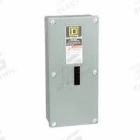 SQUARE D Circuit Breaker Enclosure: 2 Spaces, 100 A Amps, Surface Mounting, Indoor (MPN QO2100BNS). Key specifications — For Use With: Square D QO Circuit Breakers; Mounting Style: Surface; Location: Indoor; Brand: SQUARE D.