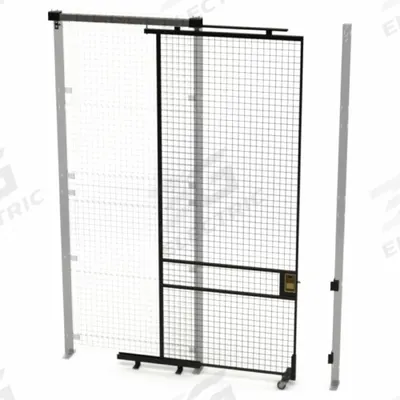 HUSKY RACK & WIRE Tunnel Slide Door: 10 ft H x 4 ft W x 1 3/4 in D, Black - Husky Rack & Wire Quick-Assemble Woven-Wire Partition Components