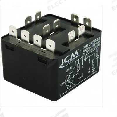 ICM CONTROLS Universal Motor Starting Relay: 110V AC to 270V AC Pick Up, 502V AC Drop Out - Fixed-Potential Relay