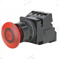 SIEMENS Mushroom Head Push Button: Illuminated, Mushroom Head Profile, Non-Metallic, 30 mm, 1NO/1NC (MPN 52BR8DRAB). Key specifications — Brand: SIEMENS; Action: Maintained; Series: Class 52; Push Button Material Type: Non-Metallic.