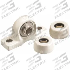 NTN Pillow Block Bearing: 1 1/4 in Bore, Polymer, Set Screws, 1 11/16 in Shaft Ht, 212°F Max Temp (MPN SUCPPL206-20C0FG1). Key specifications — Brand: NTN; Mounting Bolt Size: 1/2 in; Standards: NSF H1; System of Measurement: Inch.