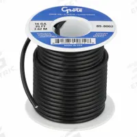 GROTE Primary Automotive Wire: GPT, 25 ft, 1 Conductor, 16 AWG, Black, 60 V Volt (MPN 89-8002). Key specifications — Brand: GROTE.