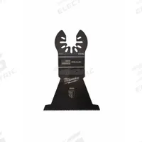 MILWAUKEE Oscillating Tool Blade: 2 1/2 in Blade Wd, 3 11/16 in Overall Lg, Fast Cutting, Steel (MPN 49-25-1111). Key specifications — attr1097473: Clean Wood; attr1097476: MILWAUKEE; attr1097456: Fast Cutting.