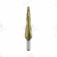 RUKO TOOLS Step Drill Bit: 3/16" to 1/2", TiN-Coated HSS, 3-Flats Shank (MPN 101701T). Key specifications — attr1234936: Not Impact Rated.
