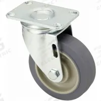 APPROVED VENDOR Plate Caster: Swivel, No Brake, Rubber, 5 in Wheel Dia., 1 1/4 in Wheel Wd, Slot (MPN P12S-PRP050B-12). Key specifications — Brand: APPROVED VENDOR; Wheel/Tread Color: Gray; Roll Up: Swivel.