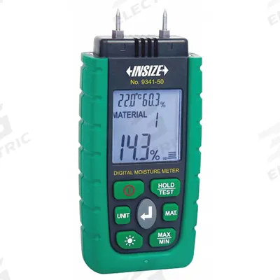 INSIZE Moisture Meter: Digital, Pin, ±2% Moisture Content Accuracy - Pin Moisture Meters