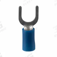 PANDUIT StrongHold(TM) EV14-14FB-Q Loose Piece Forks: Blue, Vinyl, 1/4 in Stud Size, Std Fork, 600 V. Key specifications — Barrel Style: Funnel Entry; Manufacturer Part Number: EV14-14FB-Q; Brand: PANDUIT; Series: EV14.
