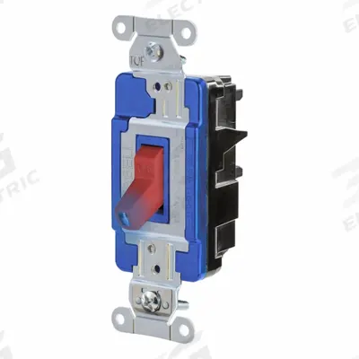 HUBBELL Wall Switch: Toggle Switch, Single Pole, Maintained, Red, 120/277V AC - Toggle Wall Switches