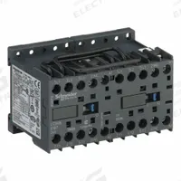 SCHNEIDER Miniature IEC Magnetic Contactor: Reversing, 3 Poles, 3NO Contacts, 6 A, 24V AC Coil (MPN LC2K0601B7). Key specifications — Brand: SCHNEIDER; Integrated Surge Suppression: No.