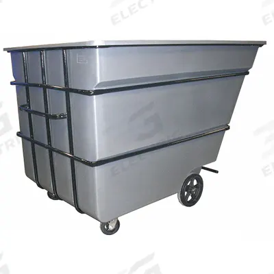 APPROVED VENDOR Tilt Truck: 78 cu ft, 2,800 lb, 81 in L x 56 in W x 56 in H, Gray - Steel-Reinforced Plastic Tilt Trucks