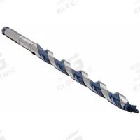 BOSCH Hybrid Drill Bit: 3/8 in Drill Bit Size, 13 in Overall Lg, Hex Shank, 3/8 in Shank Hex Size (MPN NKMT06). Key specifications — attr255259: Hybrid Ship and Spur Auger; attr255260: Carbon Steel; attr255261: PTFE; attr277197: BOSCH.