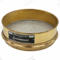 HUMBOLDT Standard Stainless Steel Cloth Test Sieve: Stainless Steel, 7 7/8 in Outside Dia, 66 mm Ht (MPN 5JCG9). Key specifications — Screen Material: Stainless Steel; Brand: HUMBOLDT; Frame Material: Brass; Standards: AASHTO M92; US Standard Screen Size: 1,250 micron.