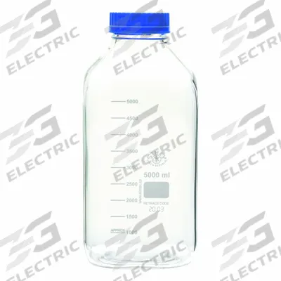 UNITED SCIENTIFIC SUPPLIES Media/Storage Bottle: 5 L, Screw-On, GL-80, 357 mm - Glass Lab Media Bottles